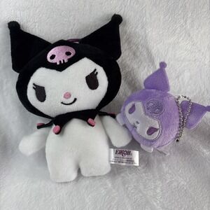 Sanrio Kuromi Plush Doll Stuffed Toy Keychain Coin Purse Set of 2 EIKOH